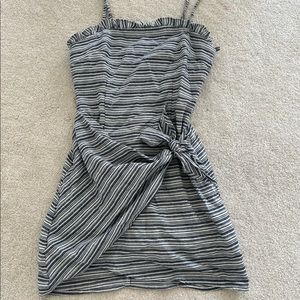 Navy and White Striped Tie Dress
